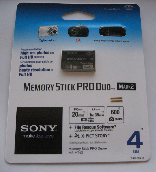 Sony Cybershot Memory Stick Duo