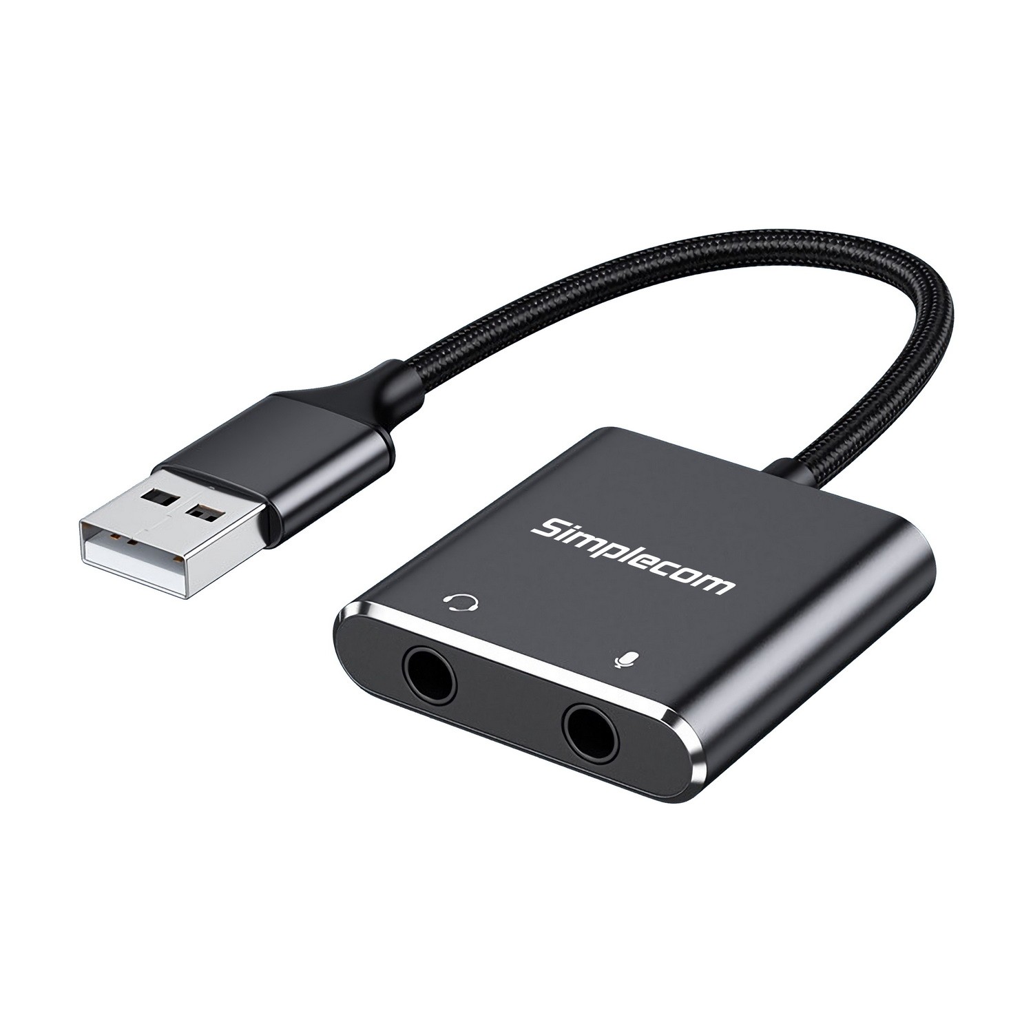 Simplecom CA152 USB to 3.5mm Audio and Microphone Sound Card Adapter for TRS  or TRRS Headset with Mic - PowerhousePC